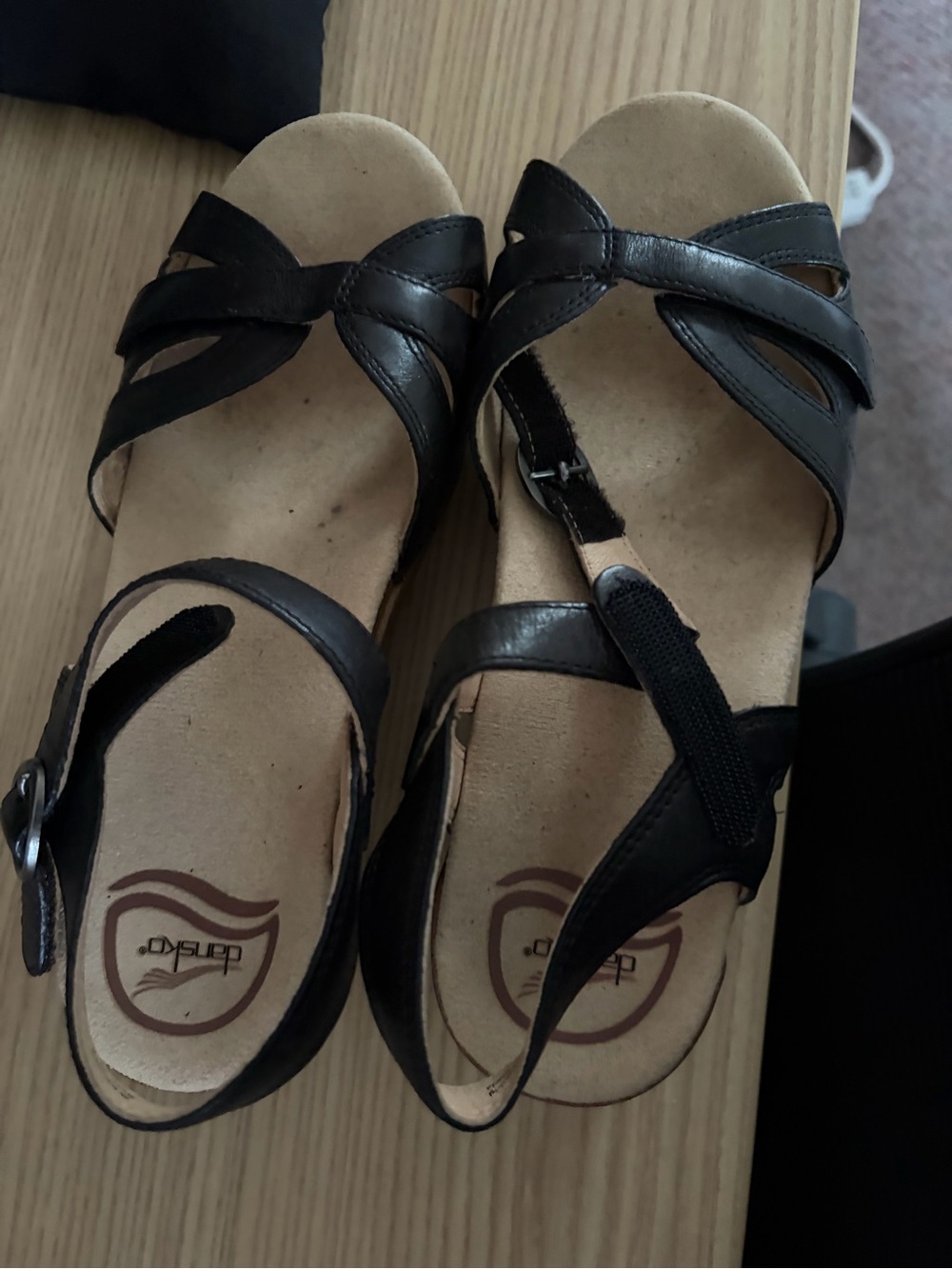 Black Women's Dansko Leather Strappy Comfort Sandals